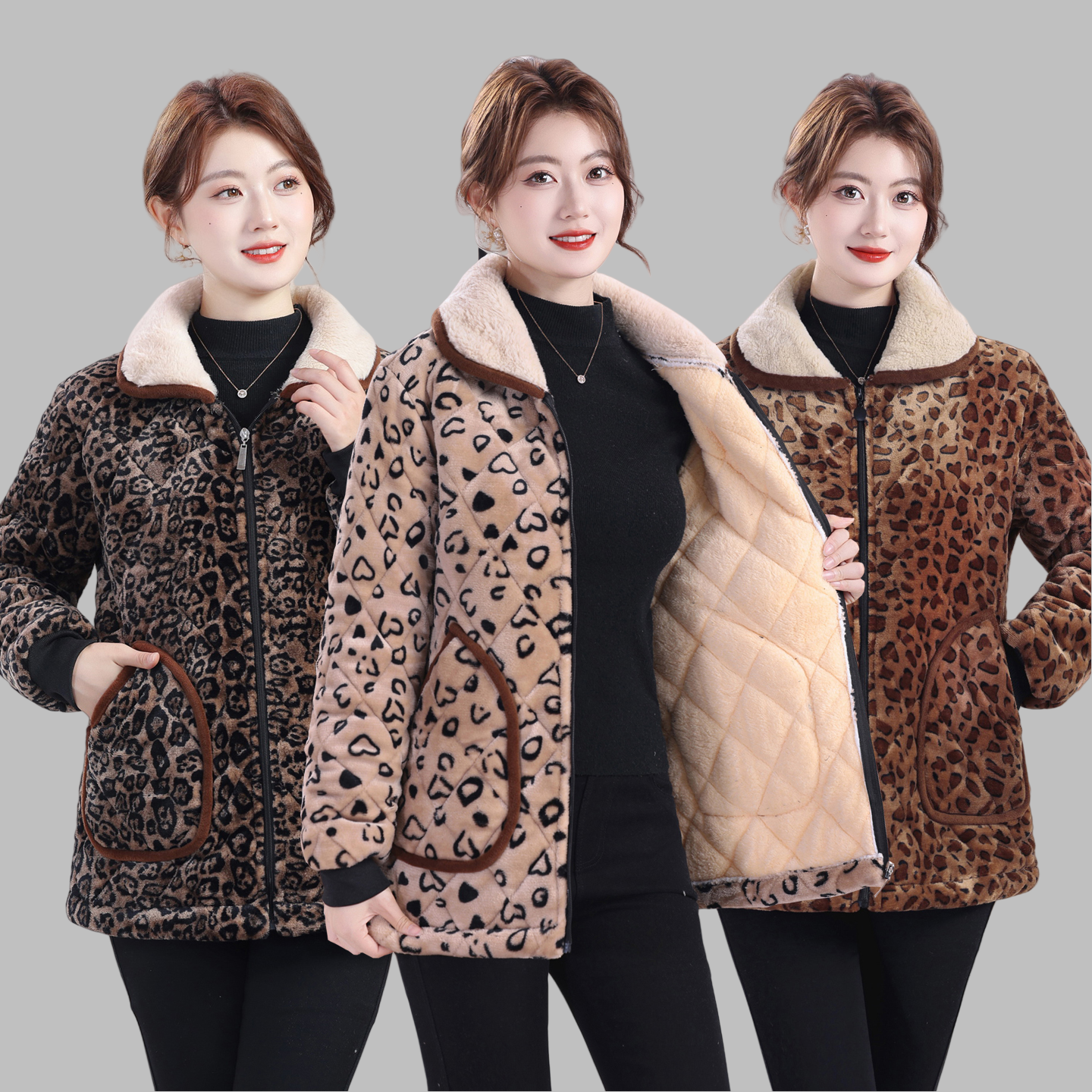 保暖棉衣外套女士加绒加厚罩衣