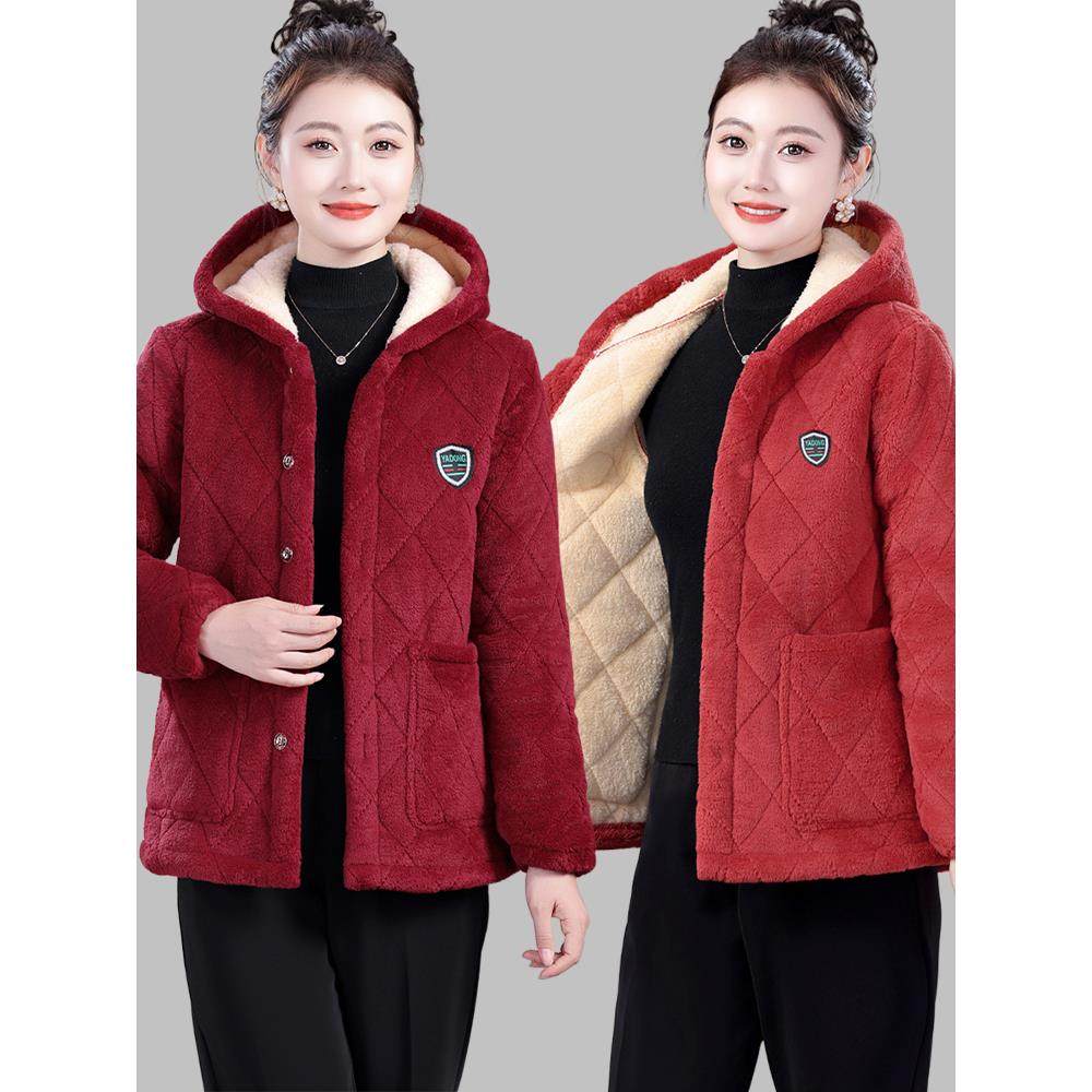 冬季女装加绒加厚棉衣棉袄短款中年妈妈装保暖御寒百搭罩衣外套女,女装/女士精品,中老年女装,淘宝优惠券,粉丝福利购,淘宝优惠卷