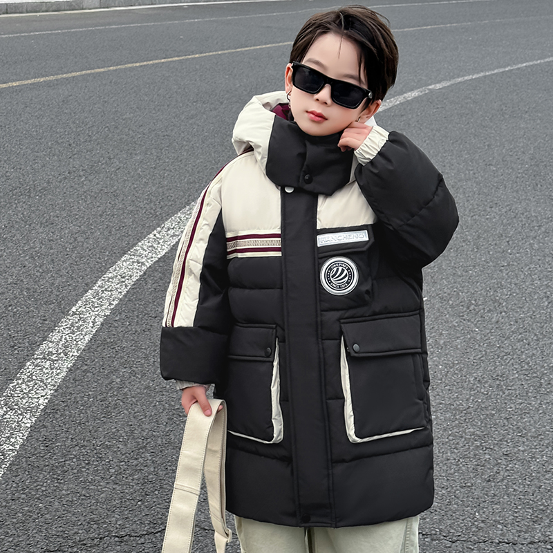 儿童中长款加厚羽绒服男女童外套