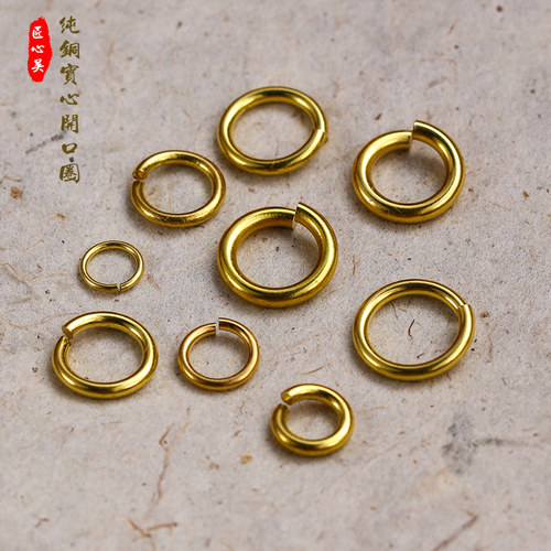 纯铜实心开口圈手工手链椭圆形
