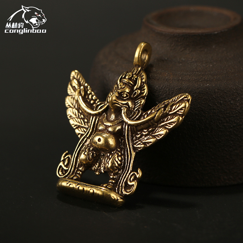 大鹏展翅鸟迦楼罗挂件摆件配饰
