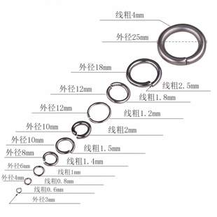 304不锈钢开口圈连接圈手工制作连接环DIY饰品配件项链手链扣单圈