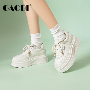 高蒂韩版厚底小白鞋女2026春季新款百搭休闲运动增高松糕板鞋