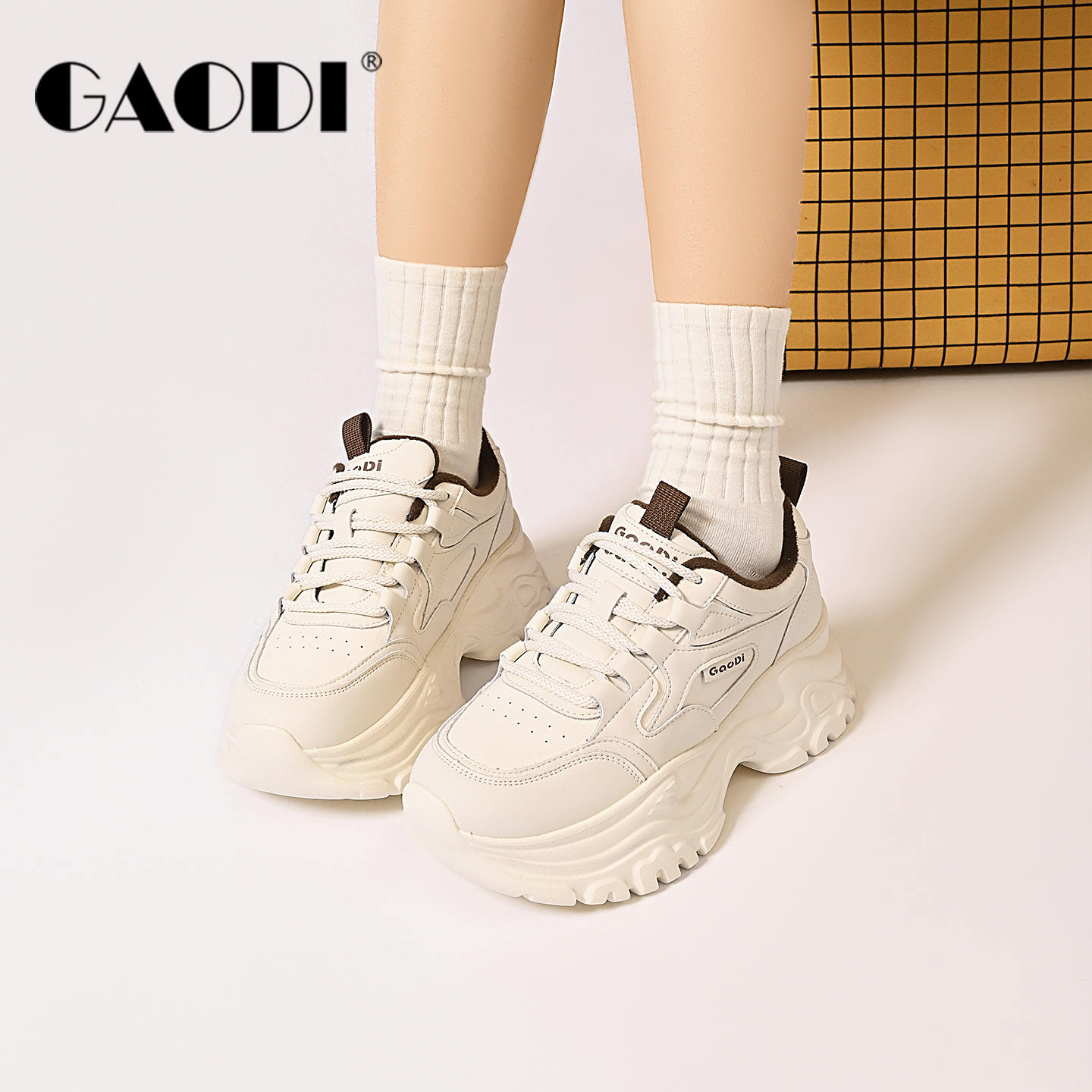 高蒂2025新品厚底增高老爹鞋