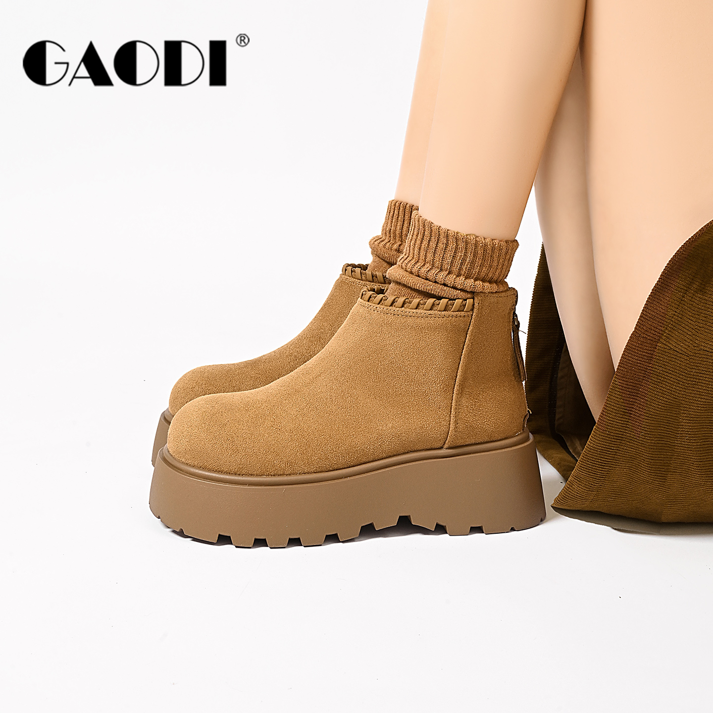 高蒂2025新款秋冬加绒保暖勃肯鞋