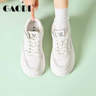 高蒂厚底小白鞋女2026春季新款学院风百搭休闲板鞋系带运动鞋增高