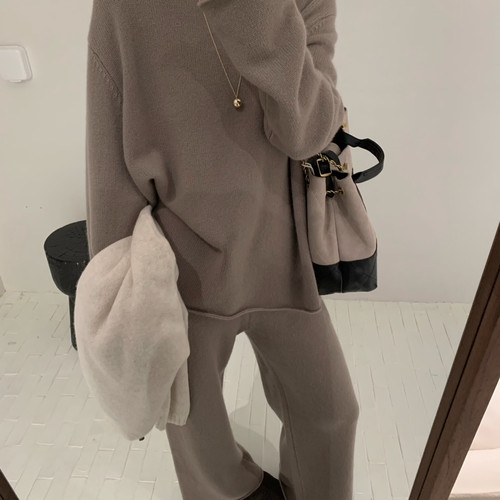 -款针织圆领百搭保暖毛衣（含100羊毛）CC1035