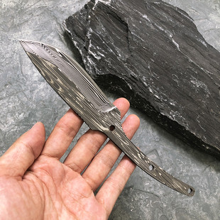 VG10大马士革钢胚开好刃手工DIY装刀钢条配件不配柄水果刀多用刀