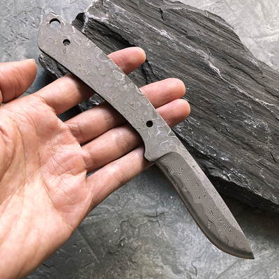 67层大马士革半成品刀胚水果刀10cr15钢芯小刀DIY配柄刀件硬度60