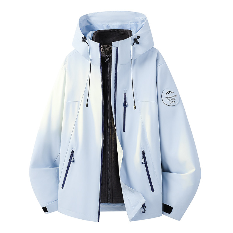 户外冲锋衣防雨三合一男女可拆卸加厚加绒进藏登山服防水两件套新