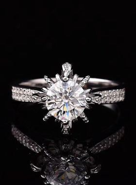 直播pt950铂金八心八箭开口戒子