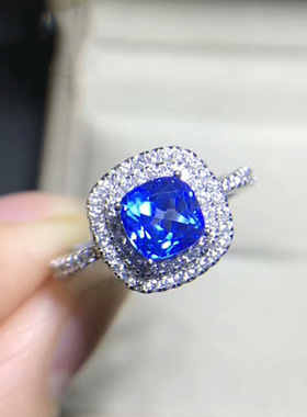 瑞士蓝色托帕石宝石戒指镀s925