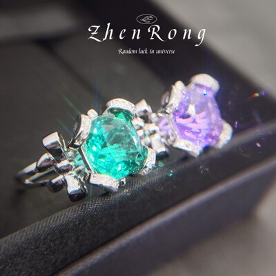 轻奢托帕蓝戒指大克拉