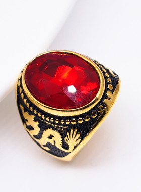 young跨境货源亚马逊龙纹金戒指