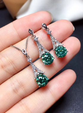 young抖音直播满钻蓝绿铁塔吊坠