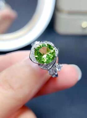 young网红直播仿天然2克拉橄榄石