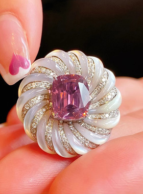 中古风螺旋戒指法式女戒