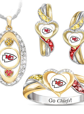 酋长心形耳钉吊坠项链戒指