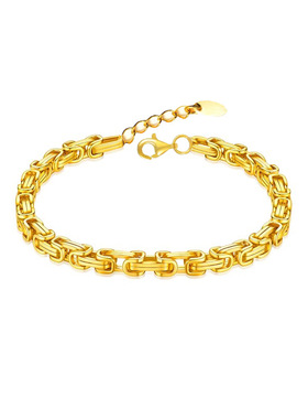 Young专柜同款龙骨方形环环相扣手链真空电镀高级感男女坦克手环