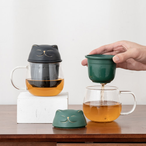 创意玻璃泡茶杯陶瓷个人专用