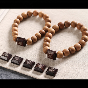 【壮的响亮】五行万物雷击老枣木老珠形 小叶紫檀念珠手串飾品