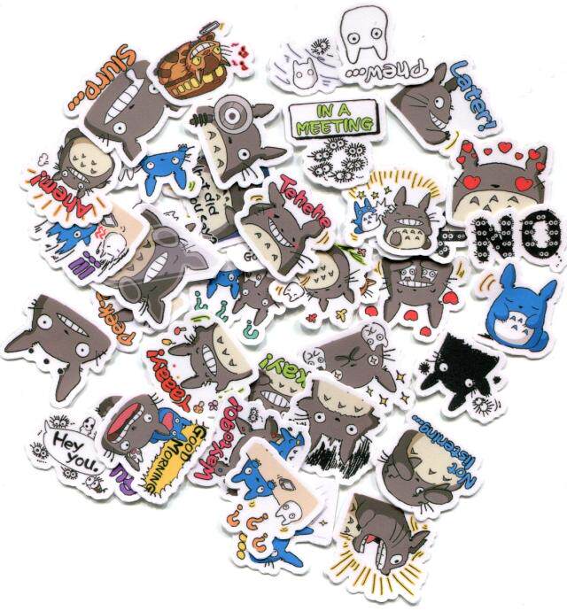 line表情贴纸 龙猫 自制手帐相册装饰防水贴纸 40张 z 493