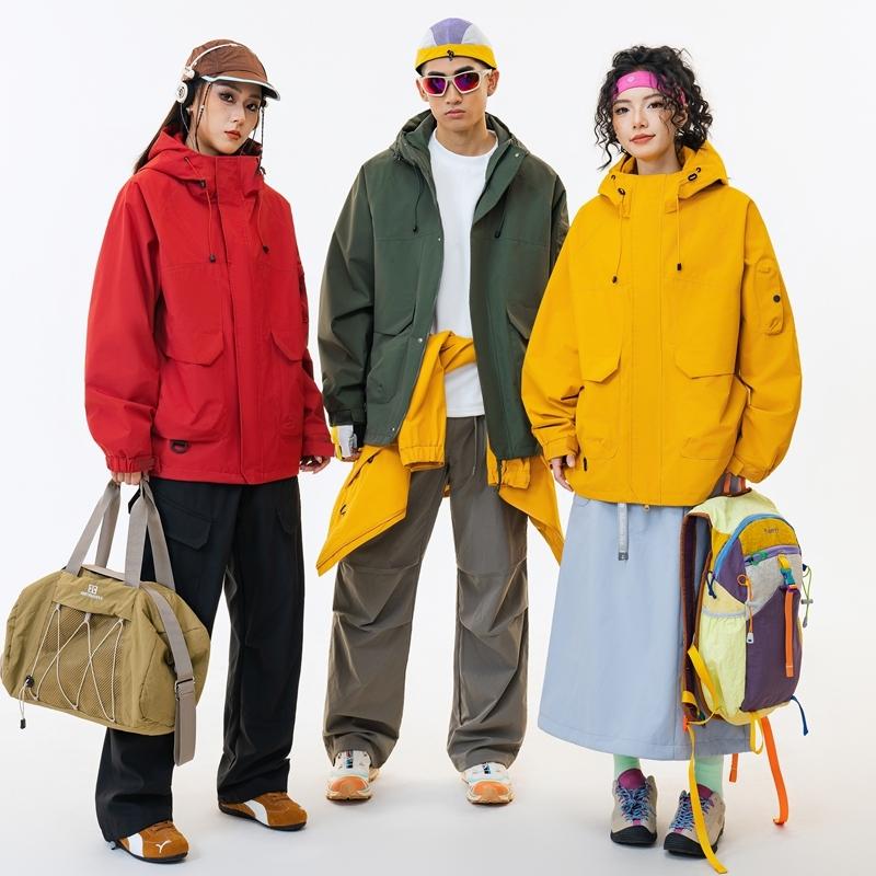 南朋友 新款工装口袋冲锋衣单冲防风保暖工作服定制秋冬外套多彩