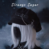 怪糖饰物集原创手工皮扣链条云朵帽贝雷帽暗黑系秋冬保暖黑色