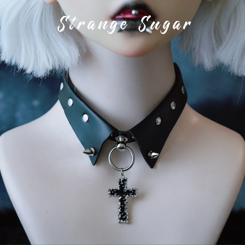 怪糖饰物集原创融化十字假领颈链
