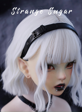 怪糖饰物集原创手工皮扣皮质细发箍发箍头箍亚文化暗黑黑色