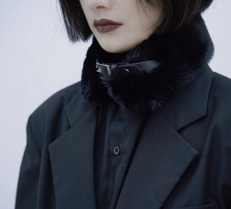 STRANGE SUGAR ORNAMENT SET ORIGINAL HANDMADE PLUSH FAUX FUR TURF BUCKLE NECK FUR COLLAR AUTUMN AND WINTER WARM DARK XYZ