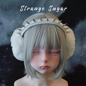 怪糖饰物集原创手工仿皮铆钉毛绒耳罩耳套发箍秋冬保暖五金白色