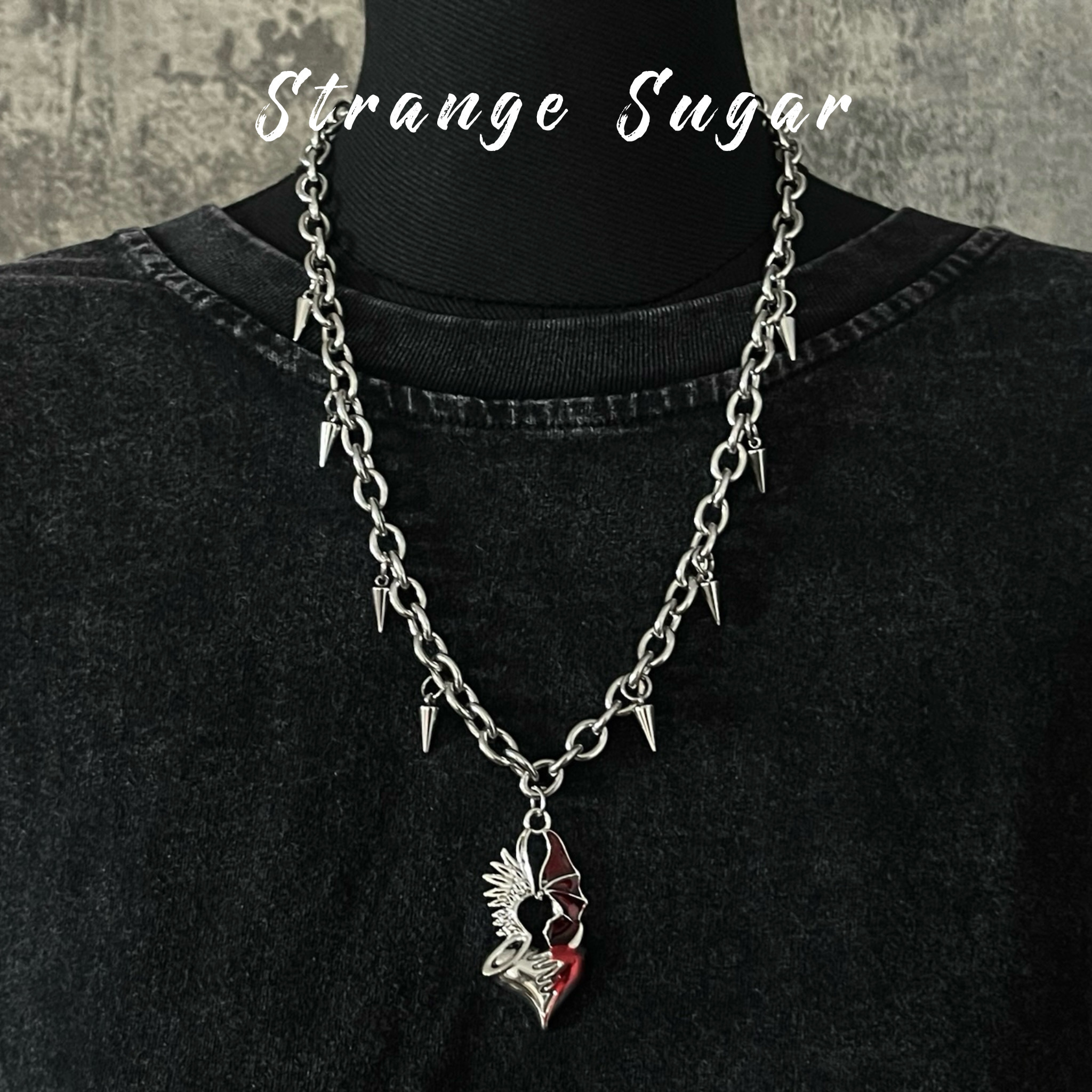 怪糖饰物集原创天使恶魔爱心项链