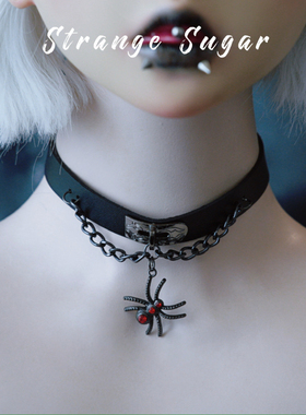 怪糖饰物集原创大蜘蛛吊坠颈链