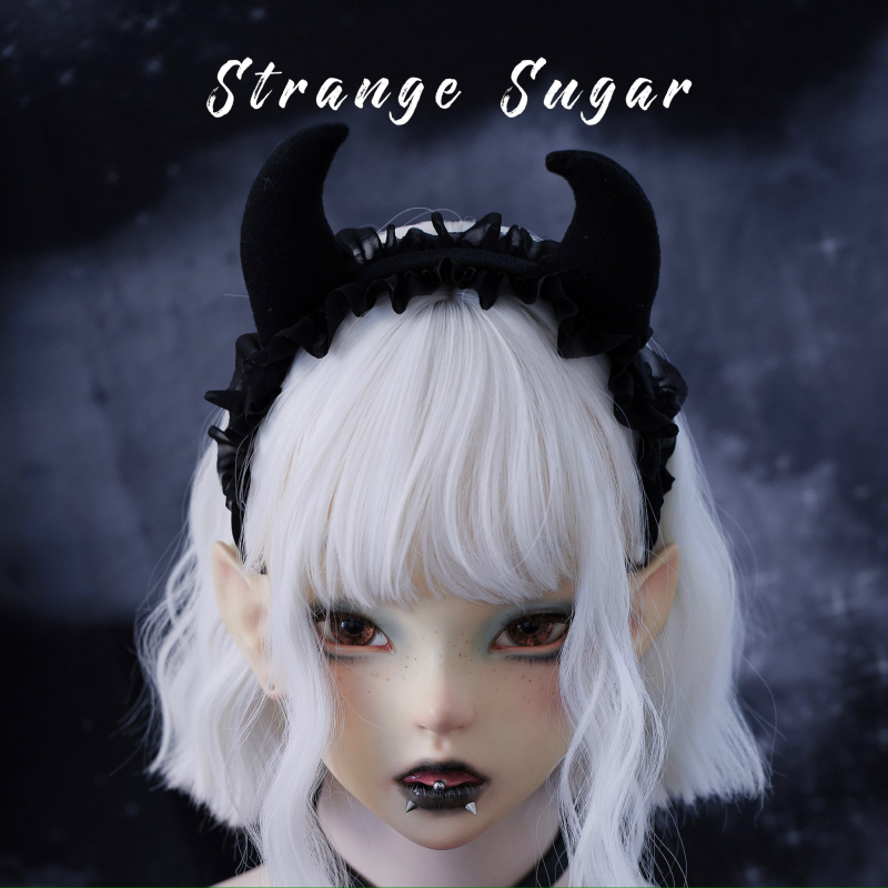 怪糖饰物集原创恶魔角荷叶边发箍