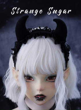 怪糖饰物集原创手工恶魔角羊角荷叶边发箍头箍亚文化暗黑黑色