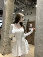 Q Girl's butter Milk foam/Gentle Style cardigan Lace cinched waist Halter knitted dress set thumbnail 4