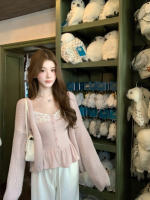 Q Girl's Dream Catcher/A delicate lace-trimmed halter elastic knitted vest thumbnail 7
