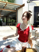 Q女家 可露丽甜莓/显白超绝！亲肤天丝莫代尔修身T恤红色上衣夏季 thumbnail 4