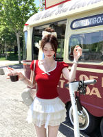 Q女家 可露丽甜莓/显白超绝！亲肤天丝莫代尔修身T恤红色上衣夏季 thumbnail 5