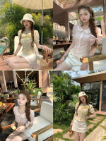 Q Girl's Pear Blossom Pink Muhly/Thousand Gold 100 Cotton Doll Collar Short-sleeved Shirt for women 2026, pink or yellow top thumbnail 7