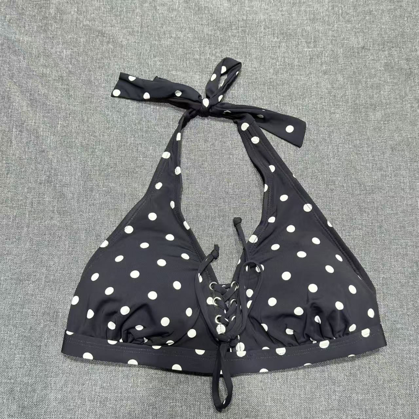 出口欧美女士成人硬罩杯比基尼性感单上衣挂脖绑带腰部分体游泳衣