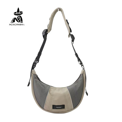 稻草人女包布包2026春季新款时尚百搭月牙包单肩斜挎腋下牛角包