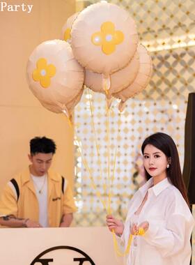 铝膜气球定制logo印字爱心圆形铝箔汽球订制开业周年庆装饰布置