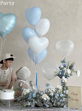 儿童生周岁日派对爱心气球束ins风场地布置拍照道具求婚氦气球