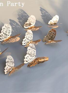 婚庆蝴蝶墙贴butterfly stickers立体卡纸蝴蝶婚庆派对背景贴饰