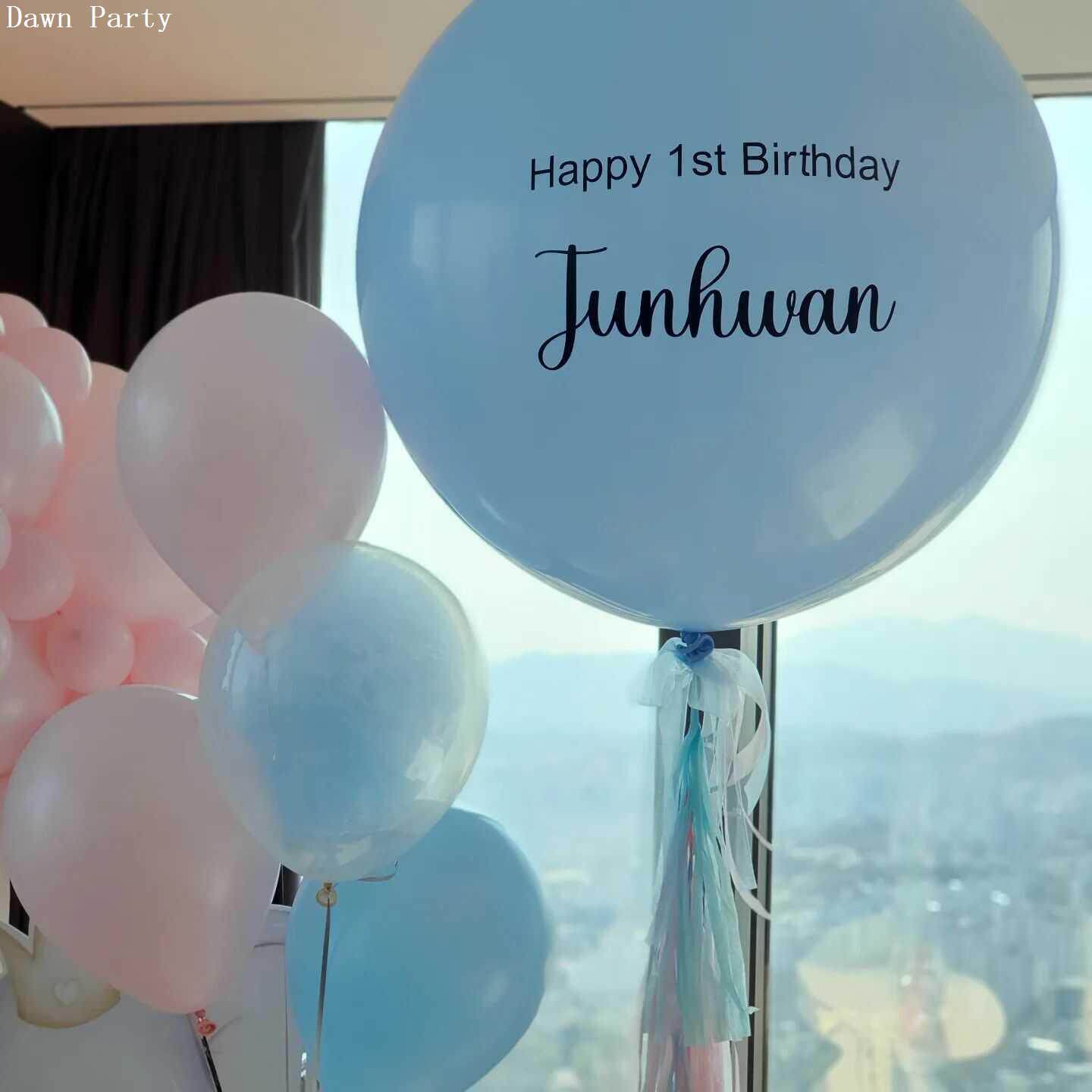 ins36寸大气球圆形马卡龙定制宝宝周岁生日布置百日宴会场景装饰