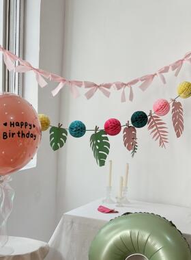 蝴蝶结材料包ins风生日婚礼暮光粉珍珠女孩仙女生日派对装饰气球