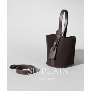 SUPLAIN/SUPLAIN真皮磨砂牛皮百变水桶包单肩斜挎手提简约女包