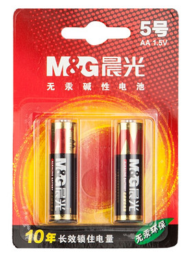 晨光（M&G）5号碱性电池（2粒吸卡）ARC92554 五卡，2粒装